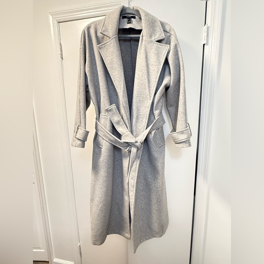 Forever 21 Light Gray Trench Winter Coat